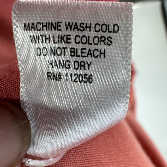 Coral Pink Short Sleeve Wide Leg Drawstring Jumpsuit Womens Tie Back Round Neck - Picture 6 of 10